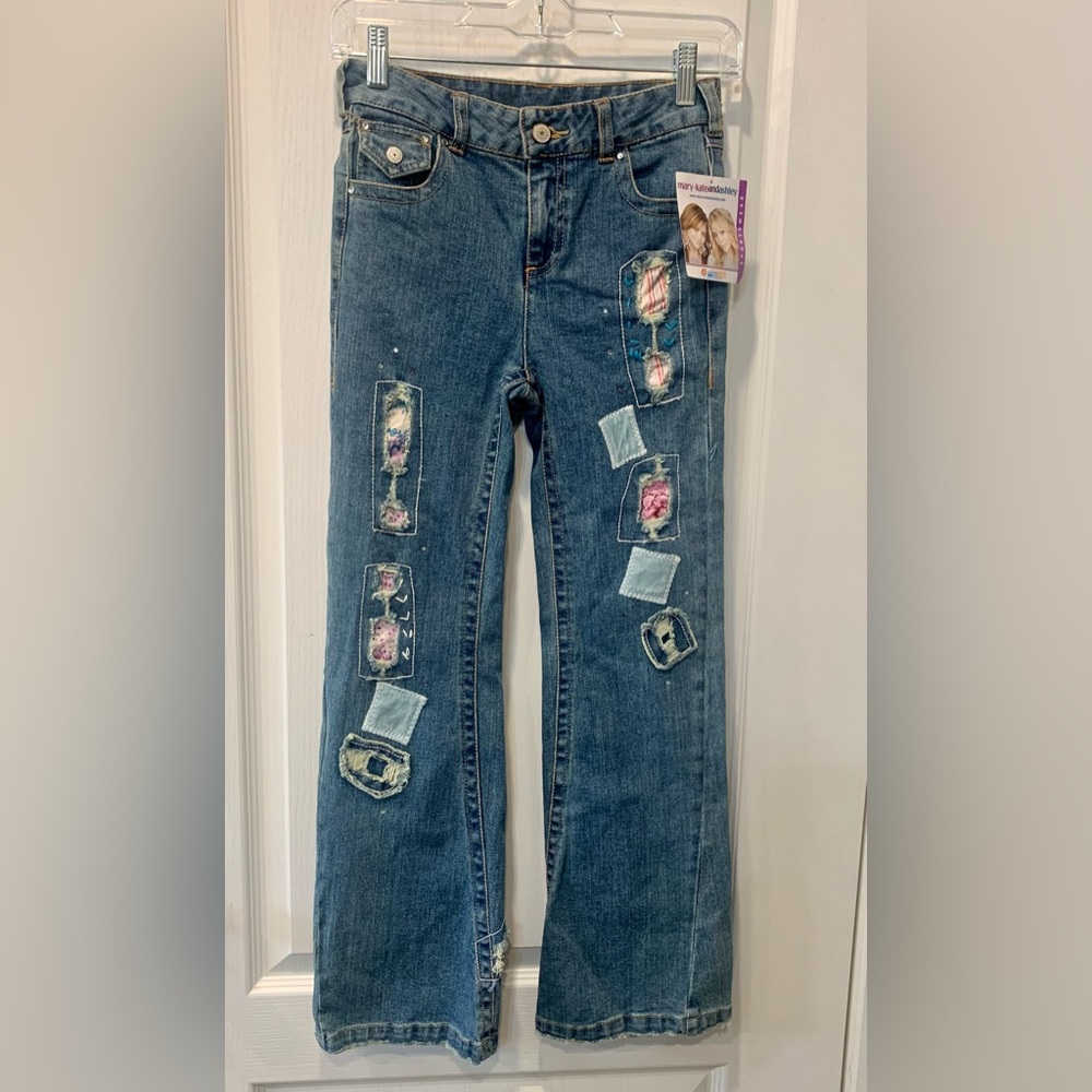 NWT Vintage Mary Kate & Ashley Patchwork Blue Jeans